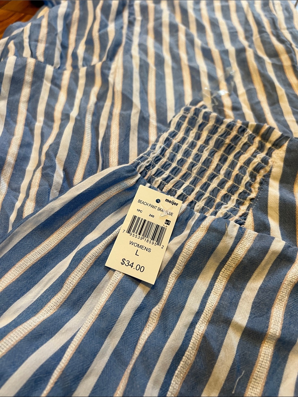 Angie Blue and White Striped Wide-Leg Cropped Pants new with tags - Picture 14 of 14